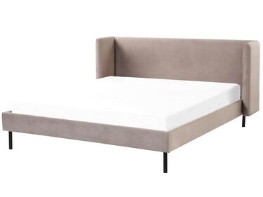 Bed Fluweel ARETTE 160 x 200 cm Taupe