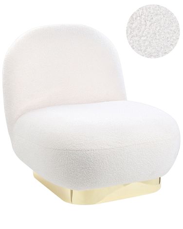 Fauteuil LOVIISA Bouclé Blanc