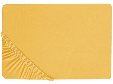Drap housse JANBU Coton 180 x 200 cm Moutarde