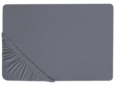 Drap housse JANBU Coton 90 x 200 cm Gris foncé
