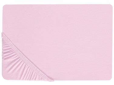 Fitted Sheet JANBU Cotton 140 x 200 cm Pastel Pink
