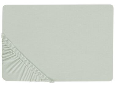 Drap housse JANBU Coton 160 x 200 cm Vert clair