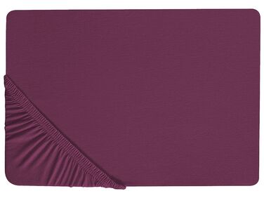 Drap housse JANBU Coton 180 x 200 cm Rouge Bordeaux