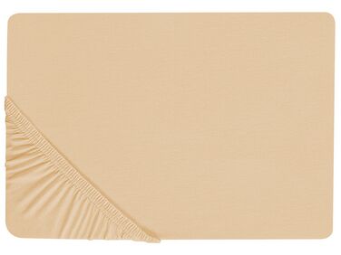 Fitted Sheet JANBU Cotton 200 x 200 cm Sand Beige