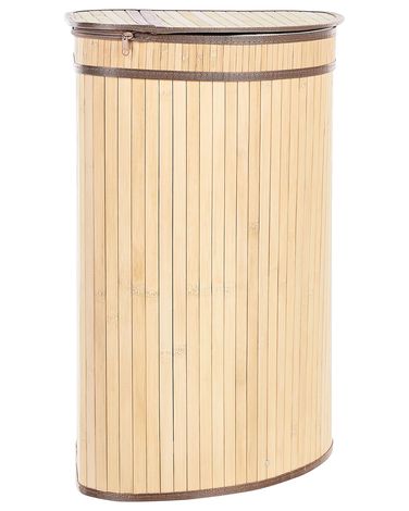 Laundry Basket BADULLA Bamboo Light Brown 57 L