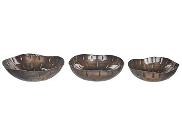 Set van 3 decoratieve schalen PINANG Metaal Messing
