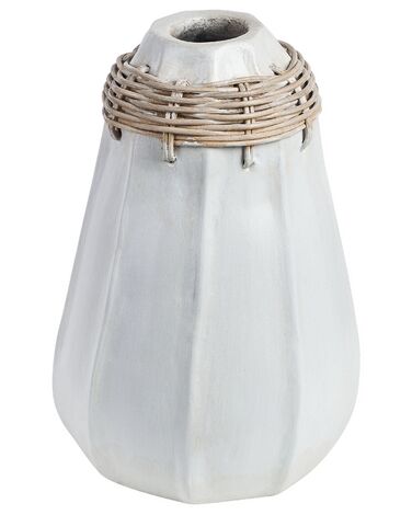 Decoratieve vaas KAMPAR Keramiek 30 cm Wit