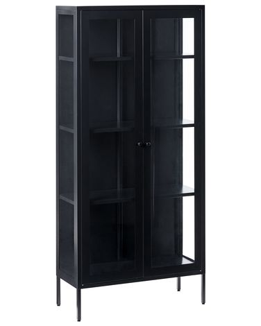 Vitrine en verre HARTY Métal 80 cm Noir