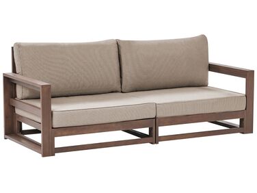 Canapé de jardin 2 places TIMOR Bois d'acacia certifié Marron foncé
