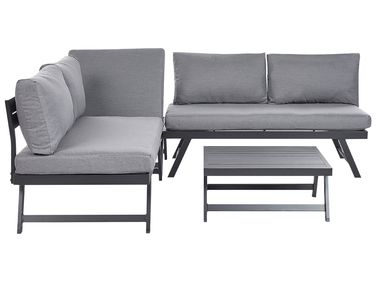 Garden Corner Sofa with Table 5 Seater COCCORINO Metal Grey