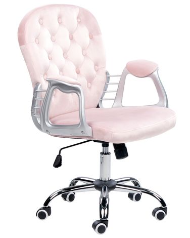 Bureaustoel PRINCESS Fluweel Pastelroze