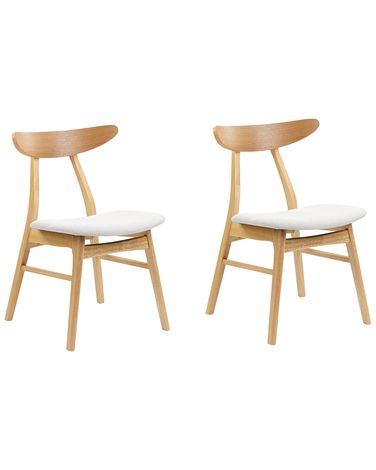 Set van 2 eetkamerstoelen LYNN Hout Lichtbruin/grijs