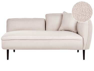 Rechtszijdige chaise longue CHEVANNES Bouclé Lichtbeige