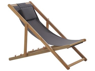 Chilienne pliante AVELLINO avec tissus de remplacement Acacia Marron foncé