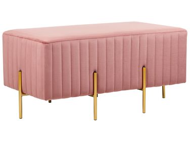 Banc rembourré DAYTON Velours Rose pastel