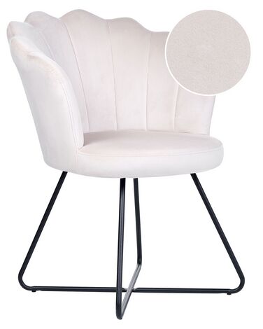 Fauteuil LOVELOCK Velours Blanc cassé