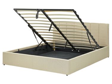 Bed met opbergruimte Stof DREUX 160 x 200 cm Beige