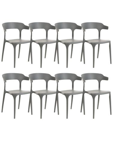Set van 8 eetkamerstoelen GUBBIO Grijs