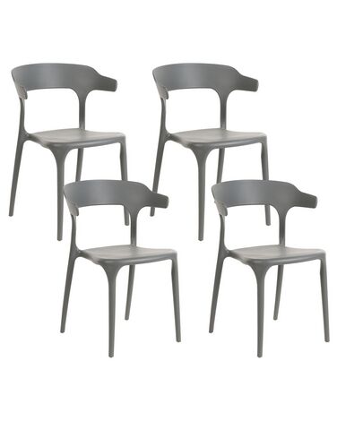 Set van 4 tuinstoelen GUBBIO Grijs