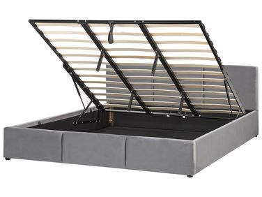 Bed met opbergruimte Fluweel BOUSSE 180 x 200 cm Donkergrijs