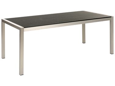Garden Dining Table VERNIO 180 cm 90 cm Metal Black/ Silver