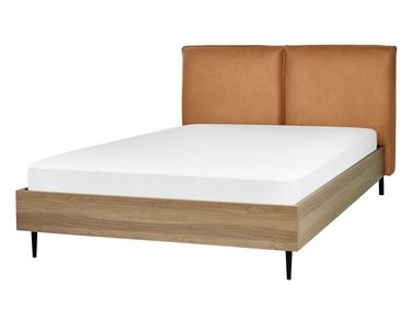 Bed Kunstleer LIMANTON 140 x 200 cm Goudbruin