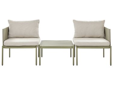 Garden Lounge Set with Table 2 Seater TERRACINA Metal Olive Green