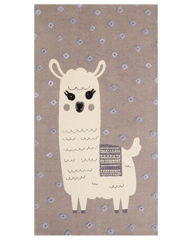 Kids Rug LUBUK Brown 80 x 150 cm Cotton