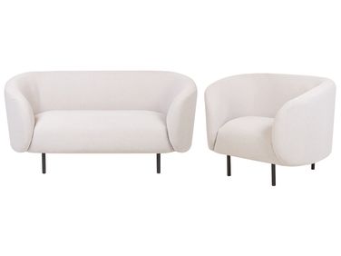 Ensemble de salon 3 places LOEN Tissu Beige clair