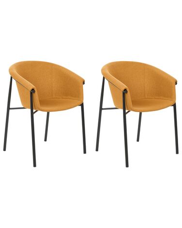 Set van 2 eetkamerstoelen AMES Stof Oranje