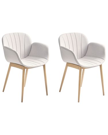Set van 2 eetkamerstoelen ALICE Stof Lichtgrijs