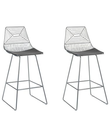 Set van 2 barstoelen BISBEE Metaal Zilver