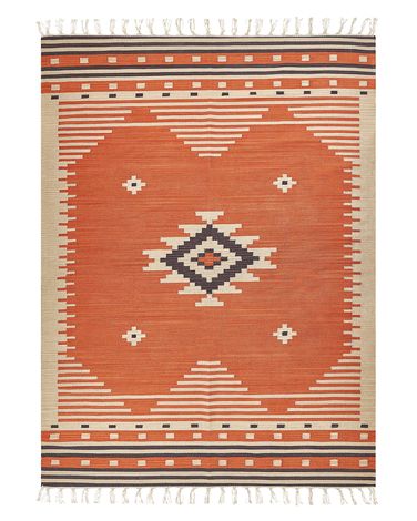 Rug GAVAR Orange 140 x 200 cm Cotton Kilim