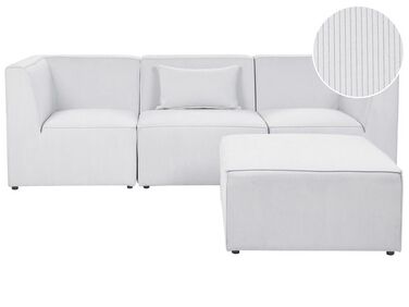 Modulaire bank 3-zits LEMVIG Corduroy Gebroken wit met ottomaan