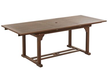 Extending Garden Dining Table AMANTEA 160/220 cm 90 cm Acacia Wood Dark Brown