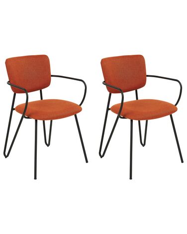 Set van 2 eetkamerstoelen ELKO Stof Oranje