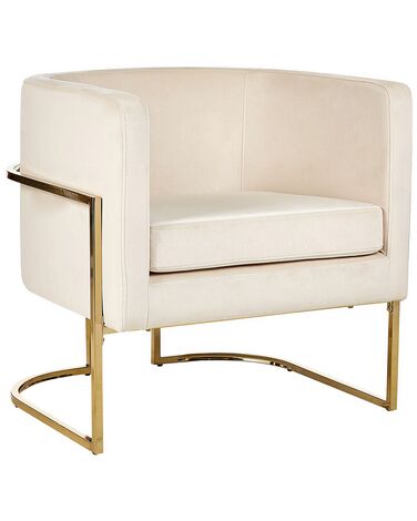 Fauteuil SIRKKA Velours Beige clair