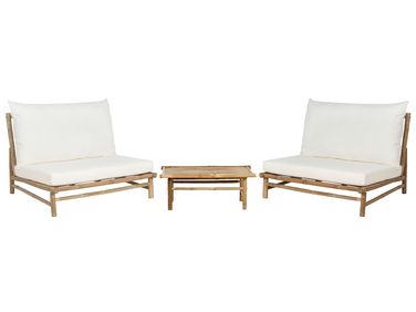 Garden Lounge Set with Table 2 Seater TODI Bamboo Off-White
