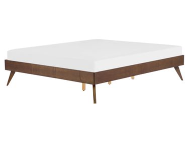 Bed zonder hoofdbord BERRIC 160 x 200 cm Donker essenhout