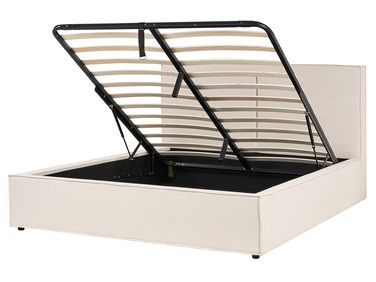 Bed met opbergruimte Stof MOISSAC 160 x 200 cm Beige