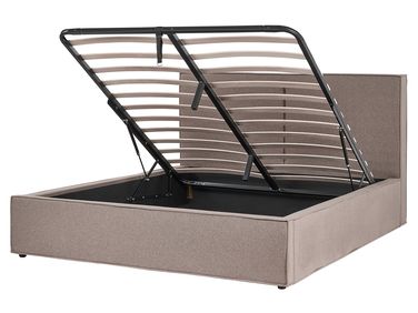 Bed met opbergruimte Stof MOISSAC 160 x 200 cm Taupe