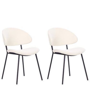 Set van 2 eetkamerstoelen KIANA Stof Lichtbeige