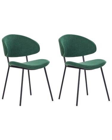 Set van 2 eetkamerstoelen KIANA Stof Donkergroen