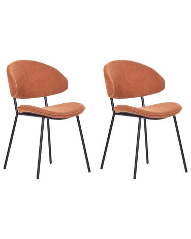 Set van 2 eetkamerstoelen KIANA Stof Oranje