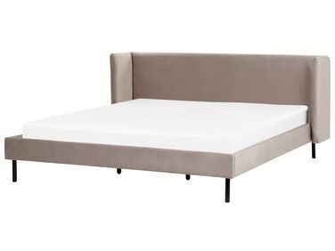 Bed Fluweel ARETTE 180 x 200 cm Taupe
