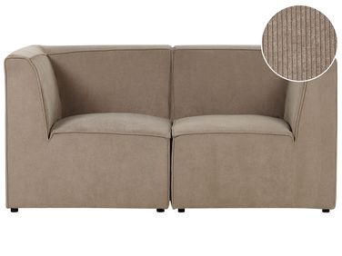 Canapé modulable 2 places LEMVIG Velours côtelé Taupe