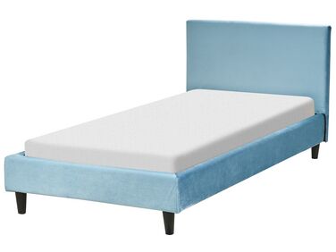 Bed Fluweel FITOU 90 x 200 cm Lichtblauw