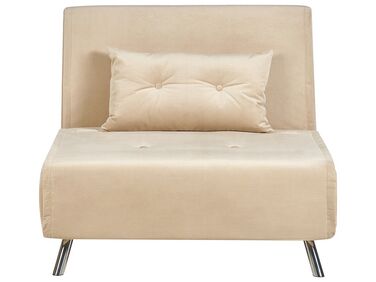 Fauteuil convertible FARRIS Velours Beige sable