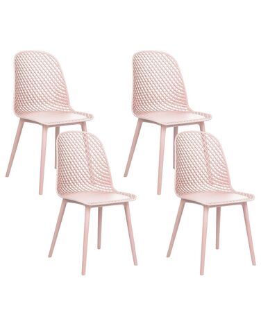 Set van 4 eetkamerstoelen EMORY Pastelroze