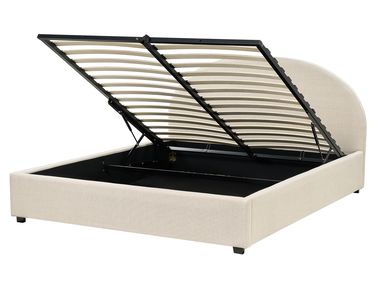 Bed met opbergruimte Stof VAUCLUSE 160 x 200 cm Zandbeige